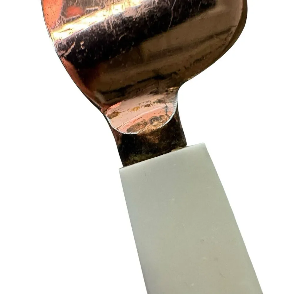 Vintage Brass & Marble Cheese Knives Set High Qual Knife Spreader Slicer
